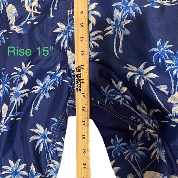 Chaps Swim Shorts Big Man Plus Size 3X Tropical Blue Side Pocket Y2K - Picture 7 of 10
